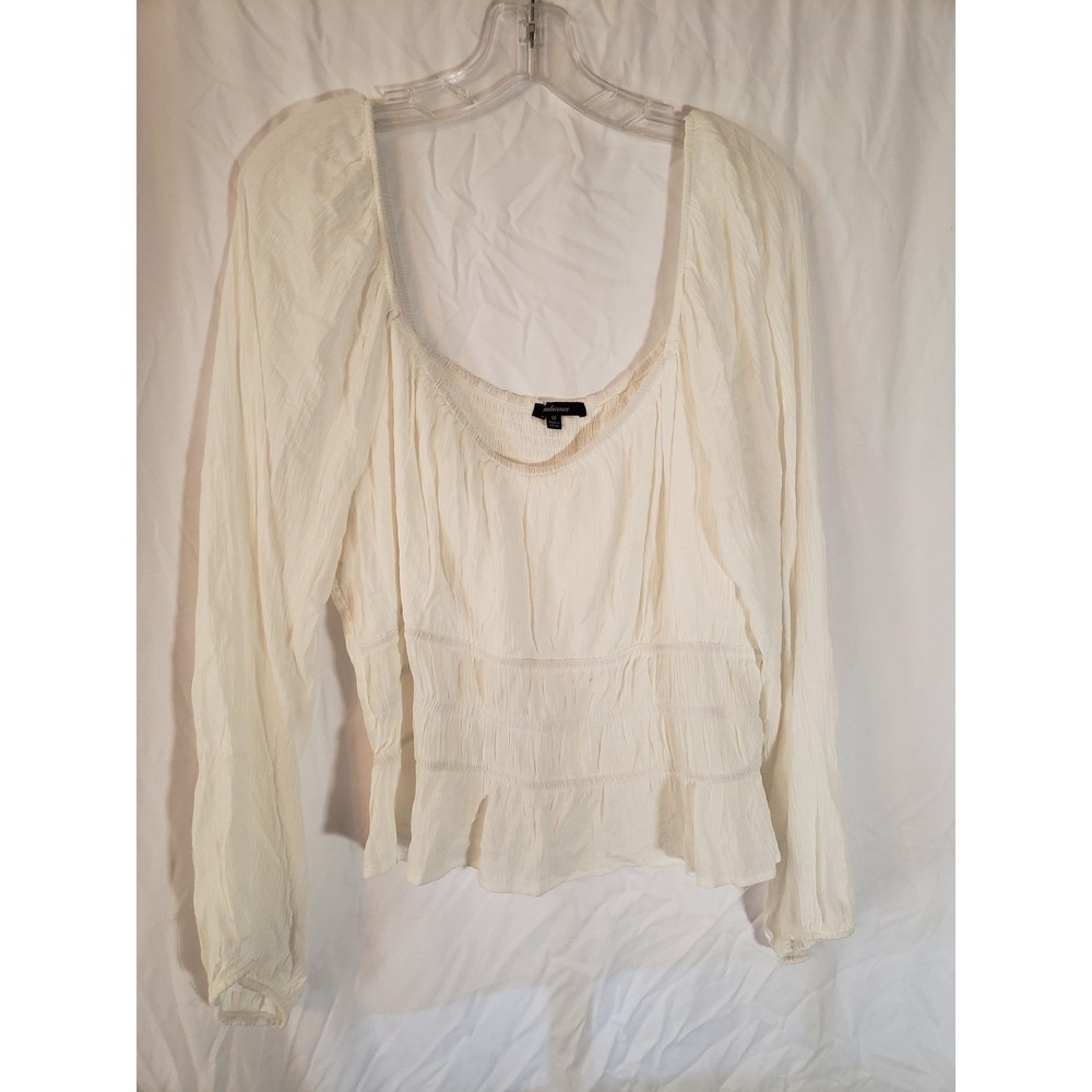 Women's Ambiance White Long Sleeve Cropped Top Size 3X